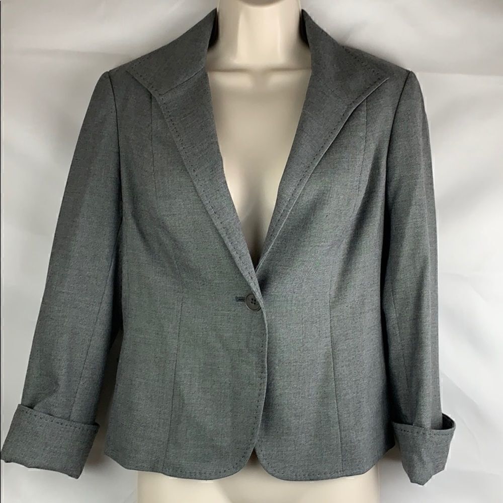 Talbots Grey Single button career blazer